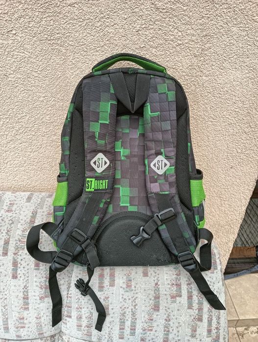 Plecak ST.Right z padem, czarno zielony klasa 1-3