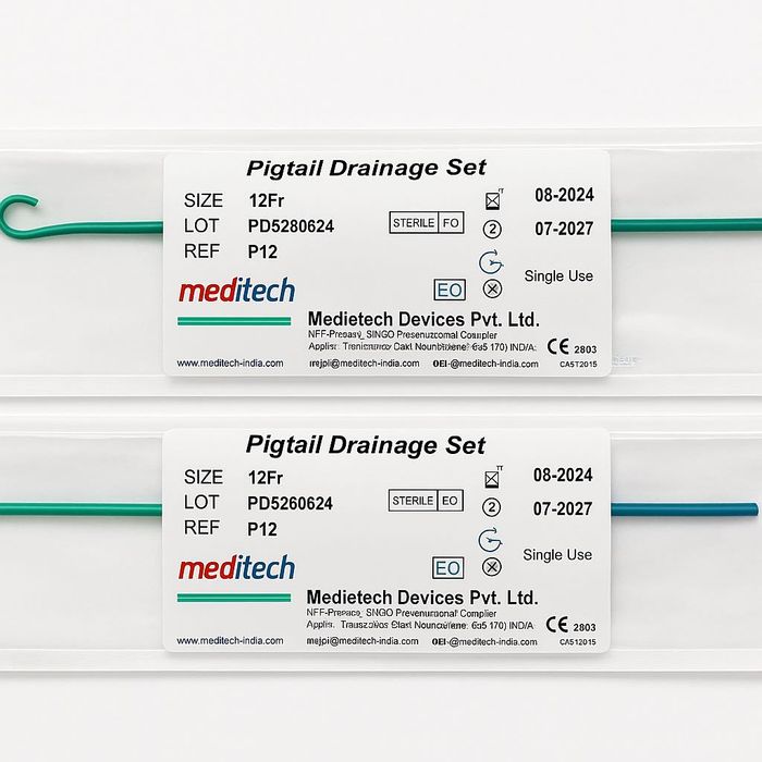 Нефростоми Pigtail 12Fr Meditech — нові, стерильні. 4 шт