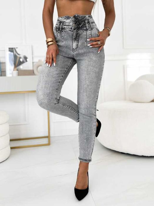 Spodnie damskie elastyczne jeansy wygodnie momfit M.sara XL