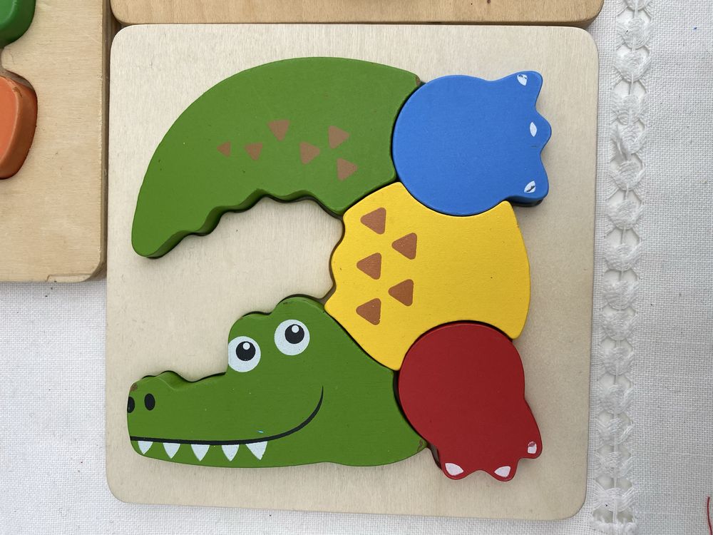 Montessori Puzzles Animais da Selva em madeira