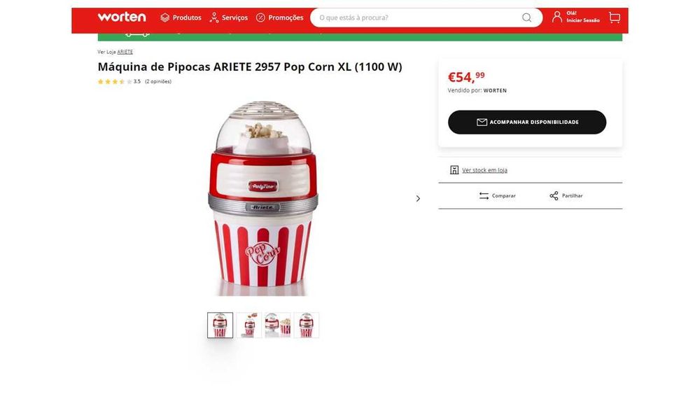 Máquina de Pipocas Vintage Ariete