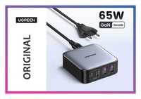 Блок живлення для швидкої зарядки 2Type-C+2USB GAN 65W МЗП СЗУ UGREEN