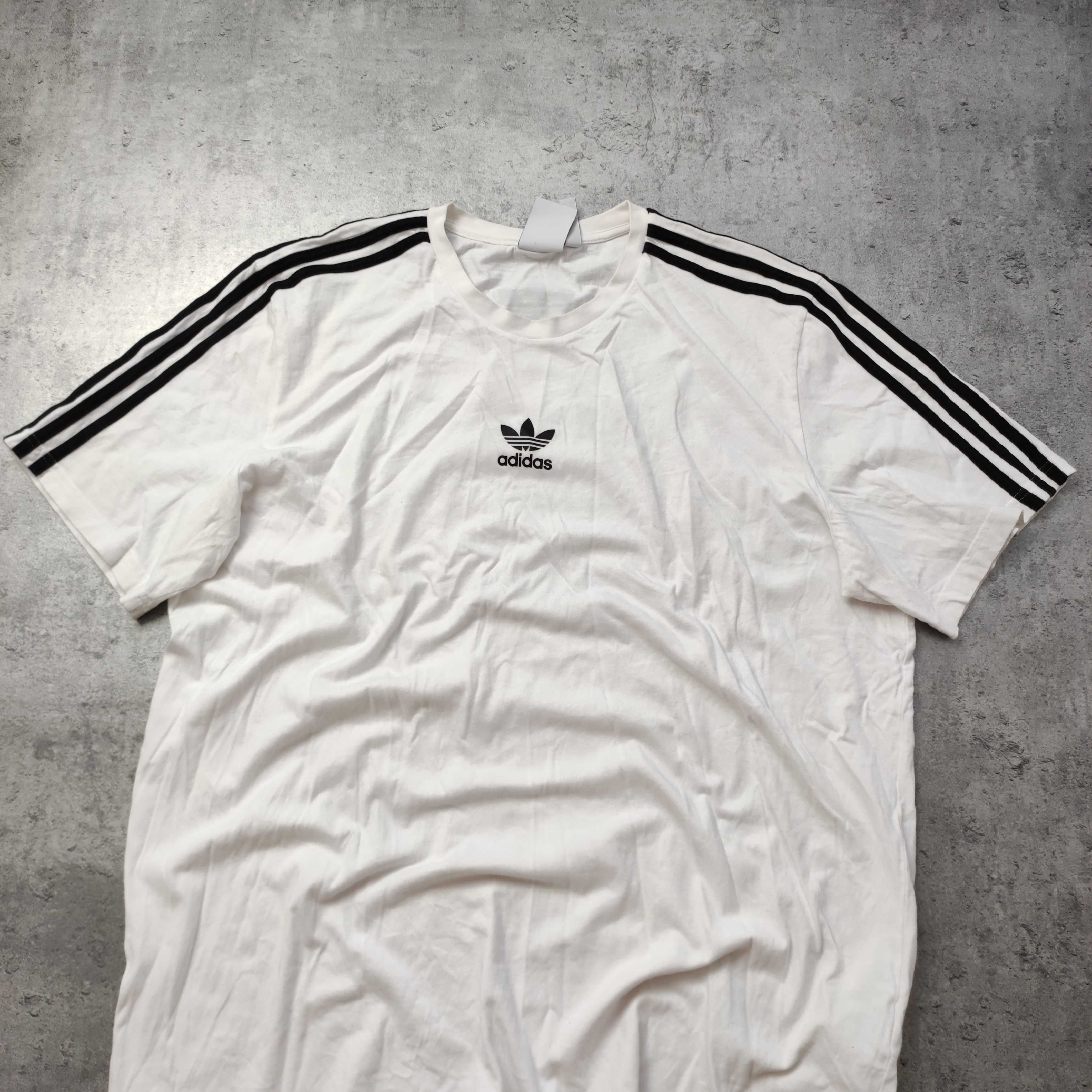 MĘSKA Koszulka Bawełna PREMIUM Sport Casual Adidas Duże Logo Plecy