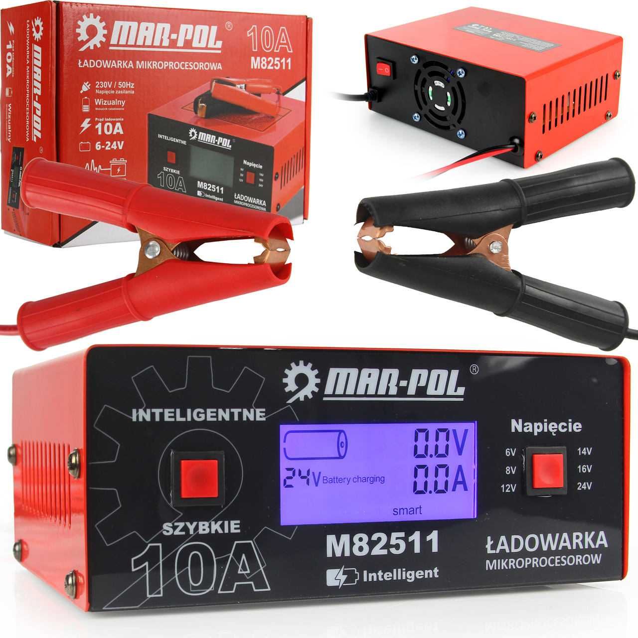 Prostownik mikroprocesowy 6-24V ładowarka samochodowa 10A