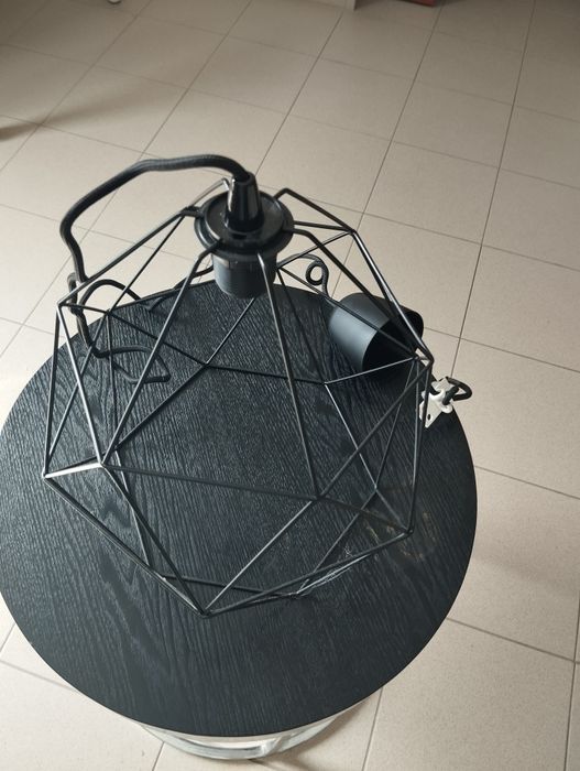 Candeeiro suspenso de teto preto arame metal  IKEA Novo