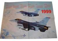 Plakat dwustronny - samolot F16 (Lockheed Martin) - (39x53cm) - 1999r.