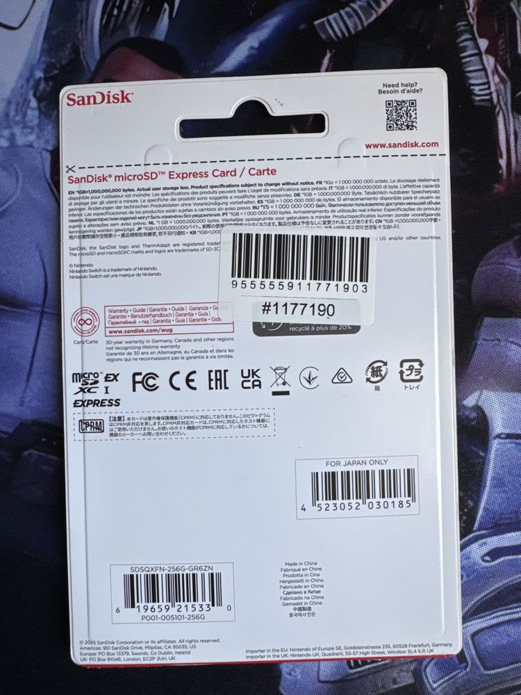 Карта пам'яті SanDisk Nintendo Switch microSD Express card 256 GB