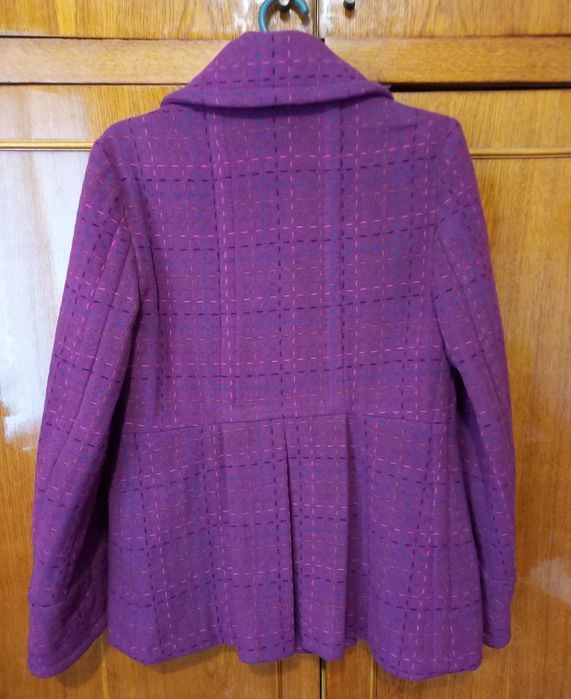Напівпальто жіноче вовняне на бавовняній підкладці, фіолетовог