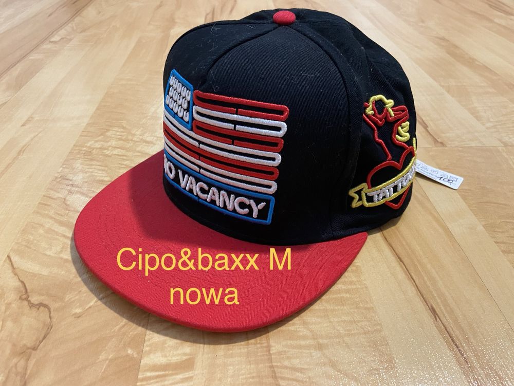 Cipo & baxx M czapka z daszkiem męska nowa czarna czerwona