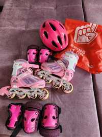 Ролики Полный комплект - Roller Set Kids Pink. Размеры: 31-34