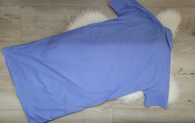 Niebieska, bawełniana sukienka koszulowa / szmizjerka, Mango, XS (34)