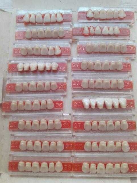 Protetyka. Zęby akrylowe, całe komplety. NOWE