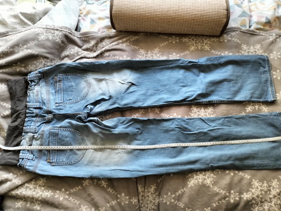 Jeansy ciążowe, niebieskie, roz 40, z gumką regulowane