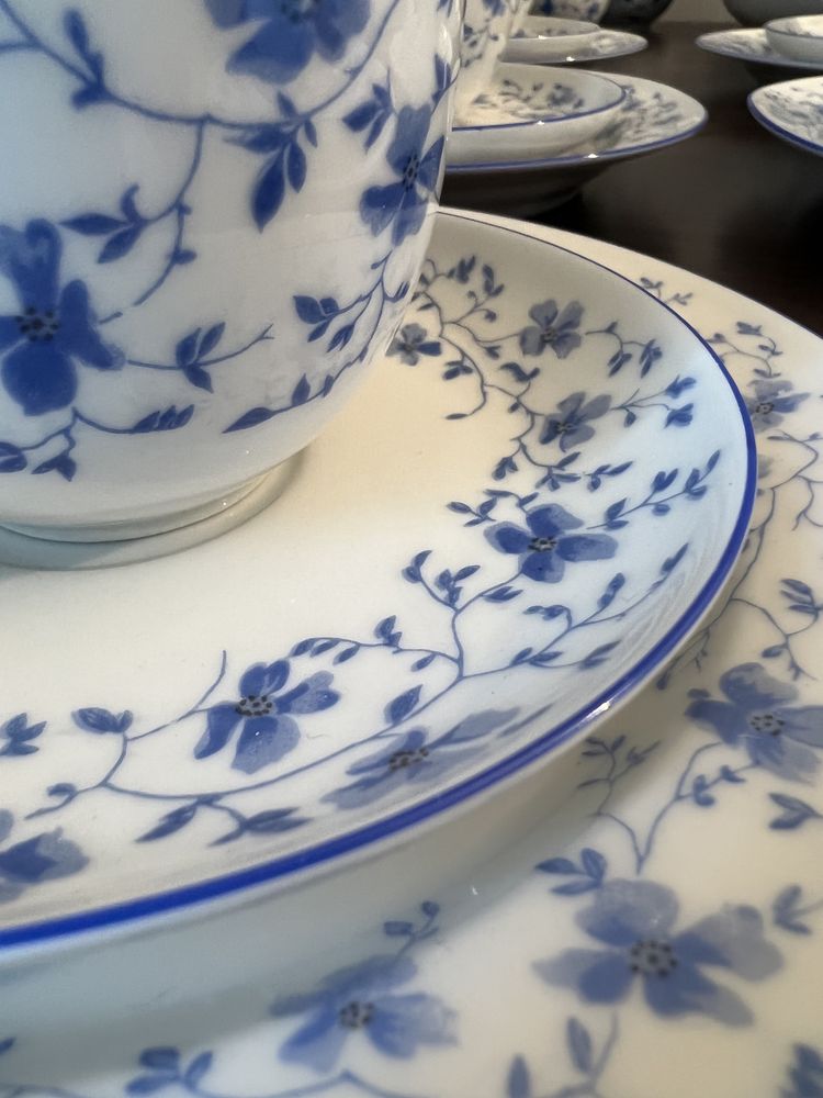 Azrberg Blaubluten serwis kawowy porcelana 12 osób super stan okazja