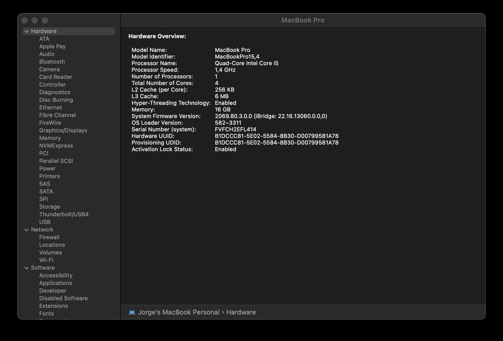 MacBook Pro, 13 polegadas, 2019