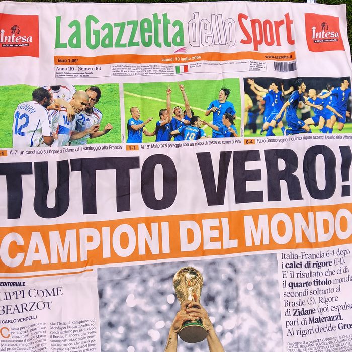 Плакат, постер з тканини. Італія чемпіон світу 2006 р. Футбол