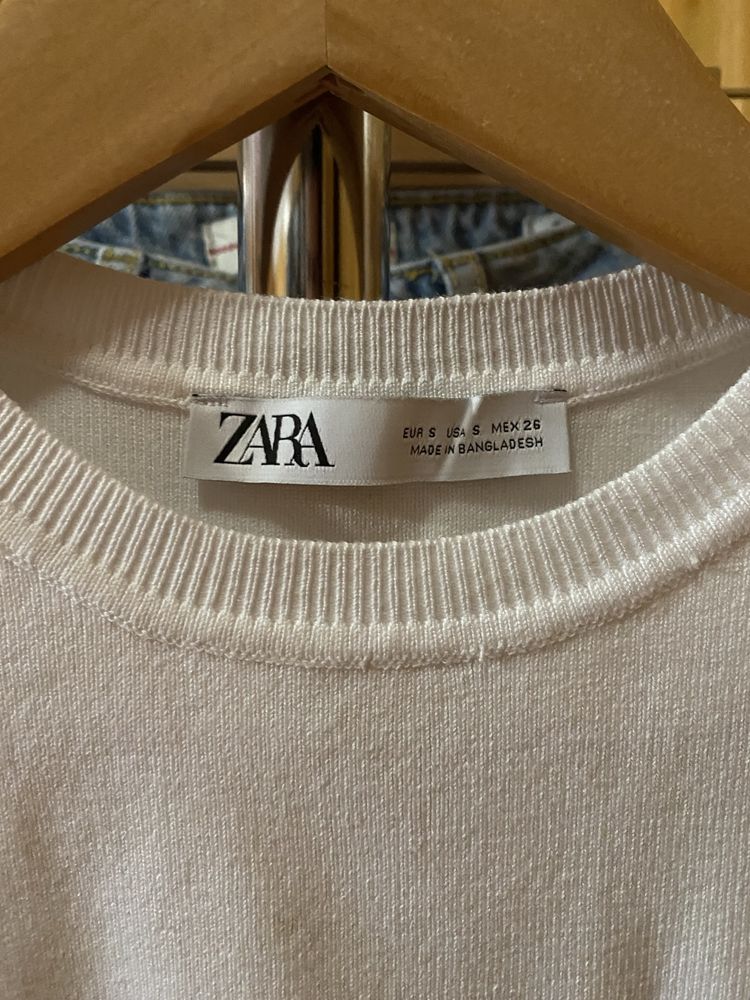 Новый белый топ футболка ZARA (XS)