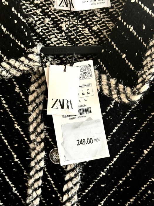 Nowa marynarka Zara z metką – czarno-biała, rozmiar M
