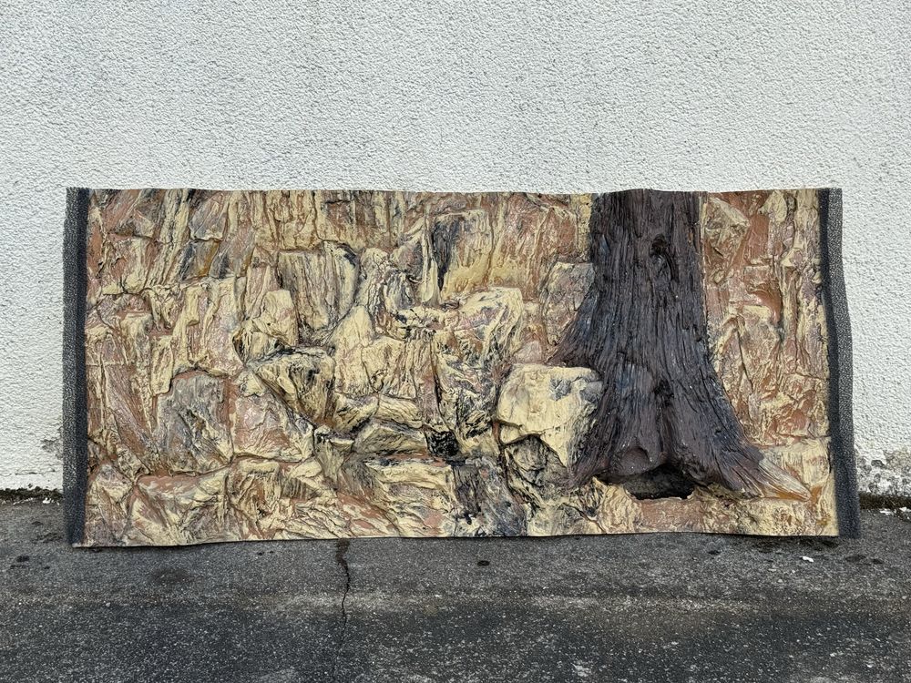 Tło strukturalne 3D skała i korzeń do akwarium 100 cm x 50 cm