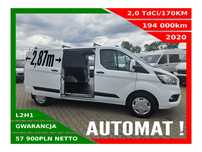 Ford Transit-Custom L2H1 *57900zł NETTO* 2,0 TdCi/170KM  Duża Navi, Klima, Tempomat adaptacyjny, Czujniki, Kamera, Webasto