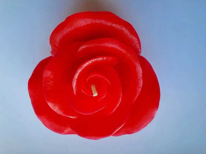 Świeczka róża, świeca czerwona kwiat kwiatek czerwony