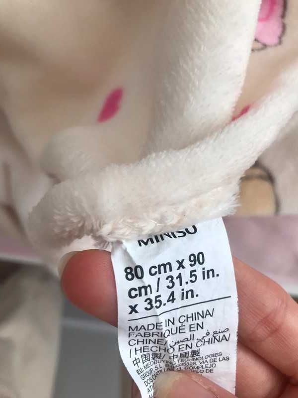 Miniso corgi cute japanese kocyk, mięciutki i puszysty/ hello kitty