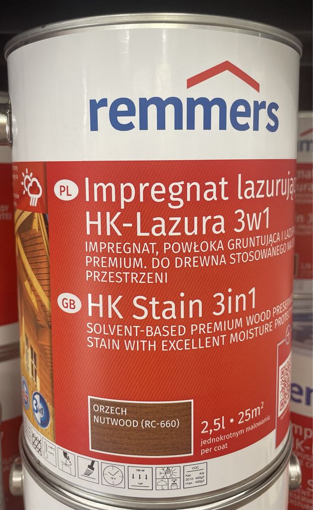 Impregnat do drewna 2,5 l. Remmers HK-Lasur 3 w 1
