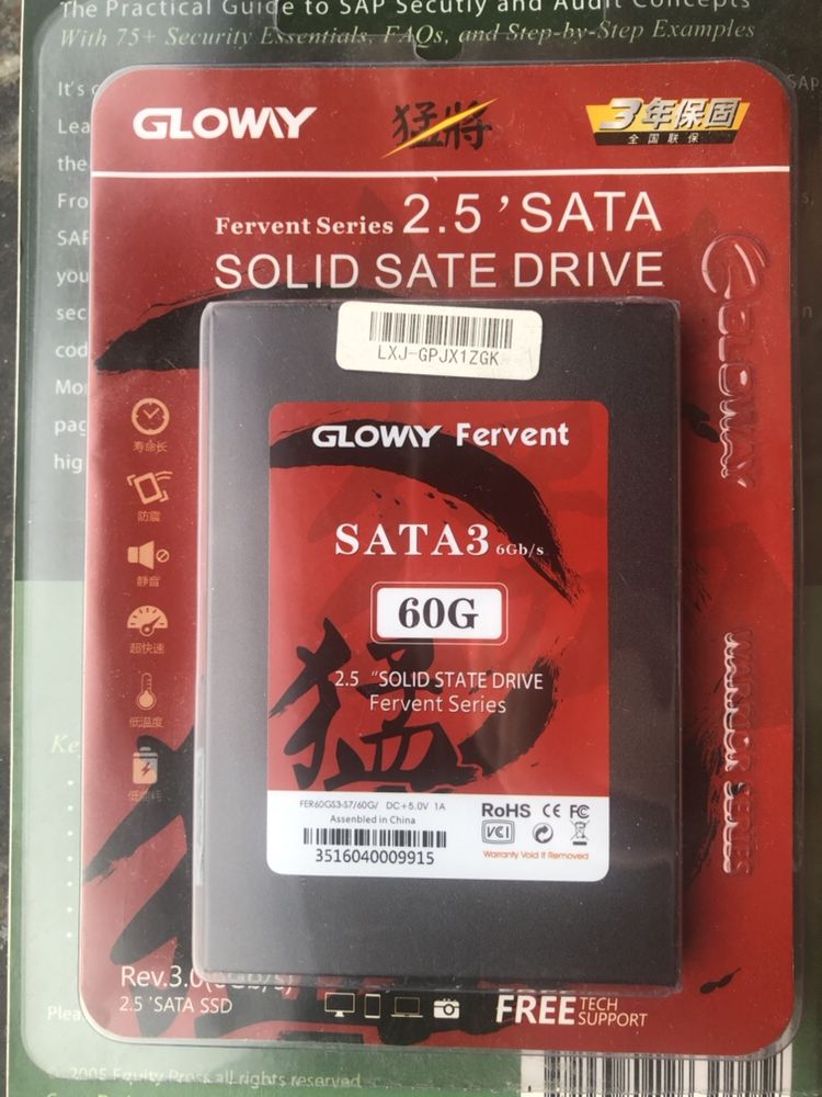 Hdd Ssd 60 gb (новый) жесткий диск 2.5 Sata3 Glowy