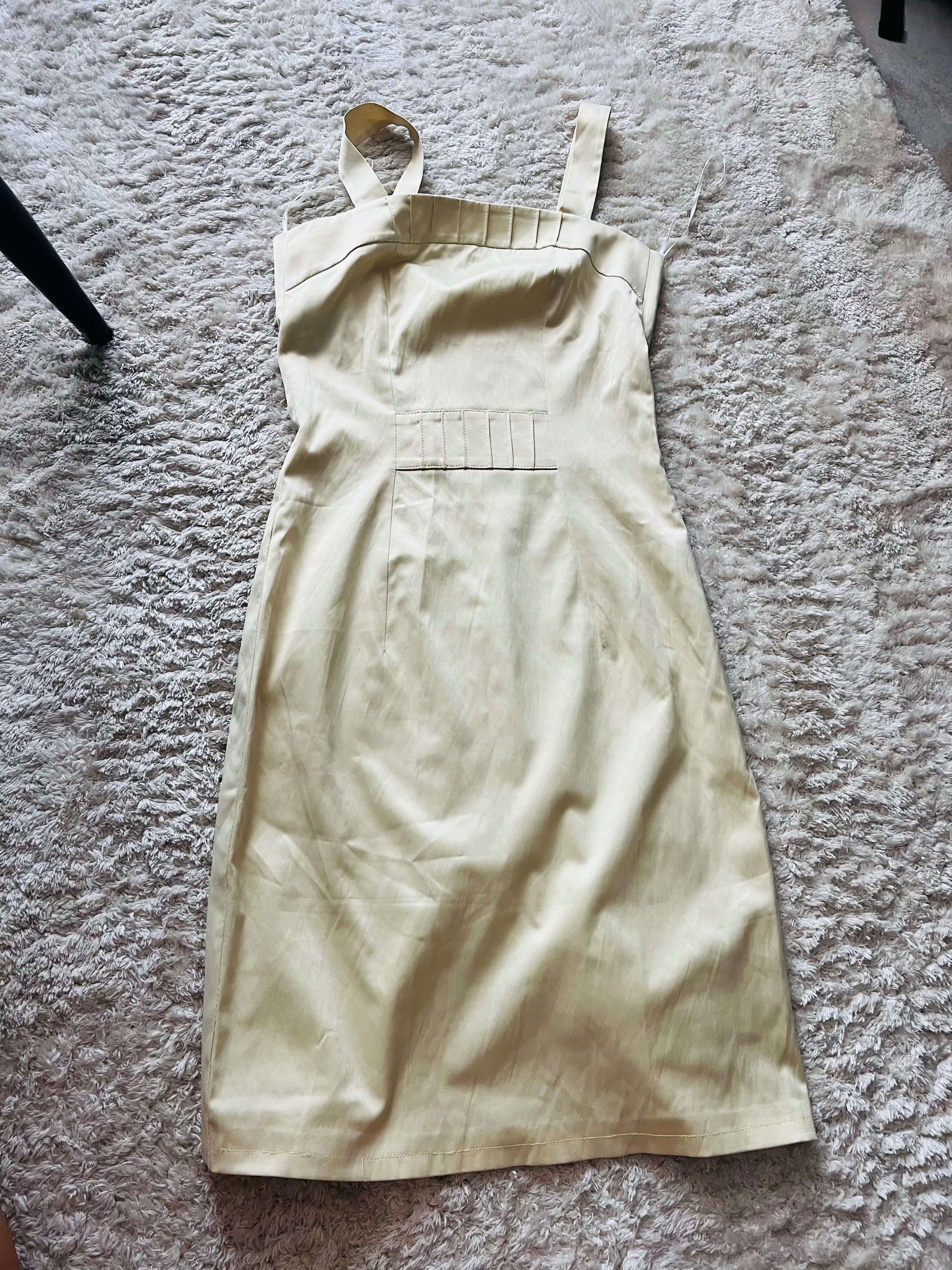 Sukienka midi przed kolano XS/34 bananowa H&M