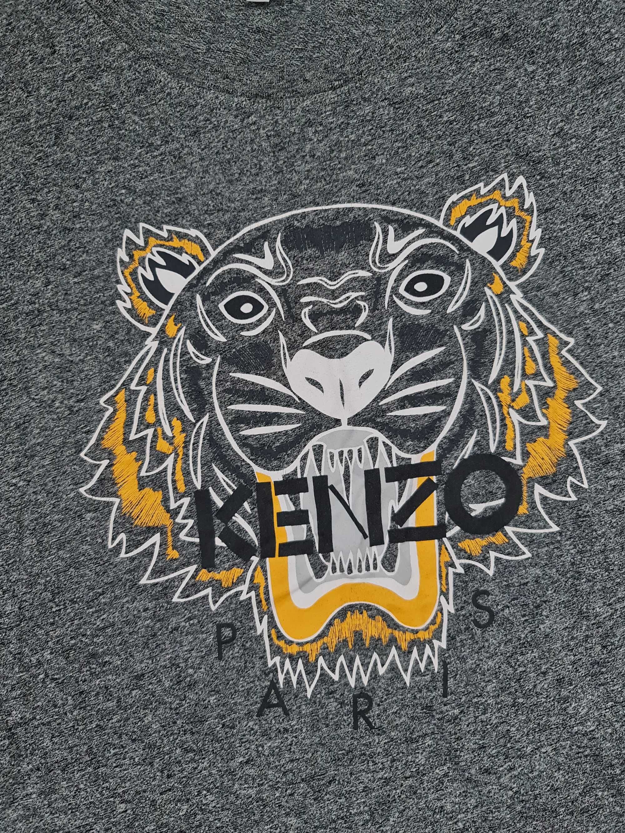 Koszulka T-shirt Kenzo Rozmiar S Duże Logo Szara Tygrys Oryginalna