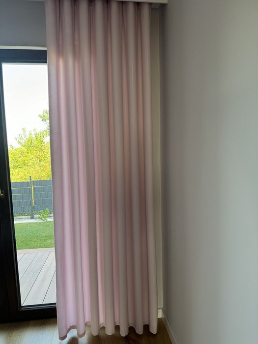 Jasnorozowe, dlugie zaslony, 2 sztuki, dlugosc 265 cm