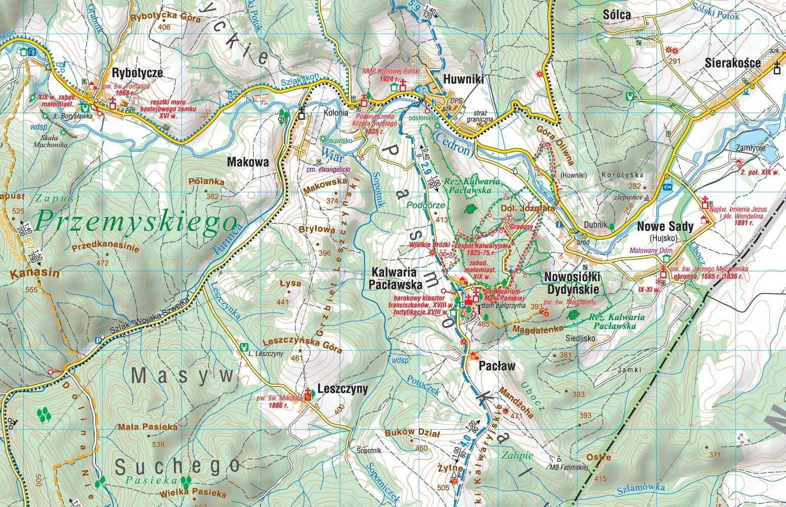 MAPA pogórze przemyskie DYNOWSKIE Laminowana COMPASS