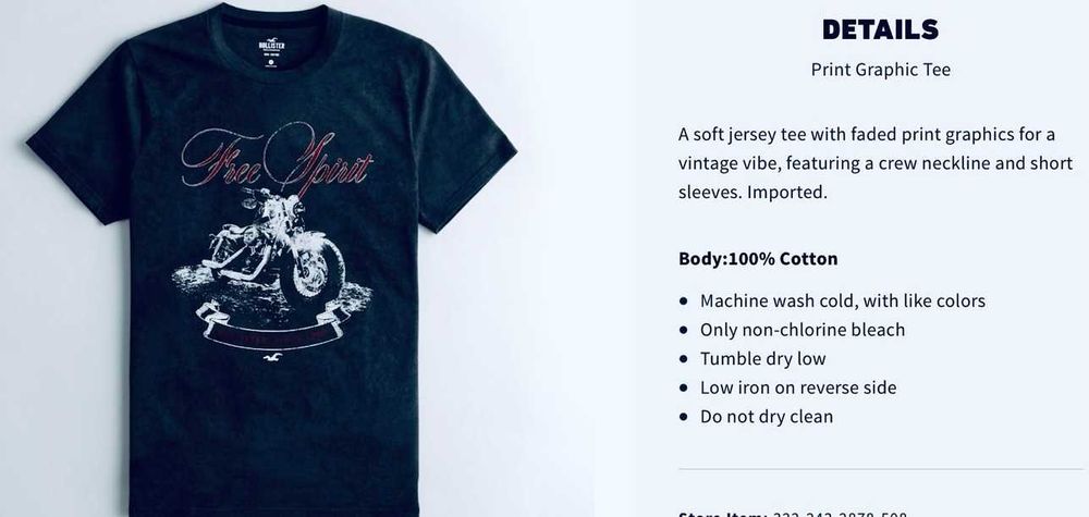 T-shirt Hollister Co. size M kolekcja Print Graphic Tee