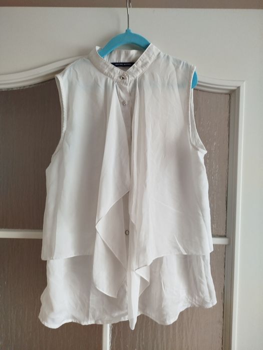 Bluzka dziewczęca elegancka  biała 11-12 lat  krótki rękaw