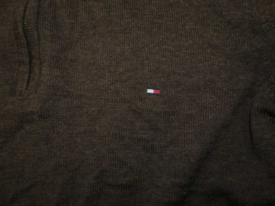 Tommy Hilfiger sweter halfzip wełniany XXL