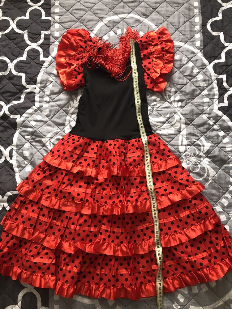 Nowa sukienka Flamenco stroj karnawałowy Hiszpanka dziewczeca 116/122
