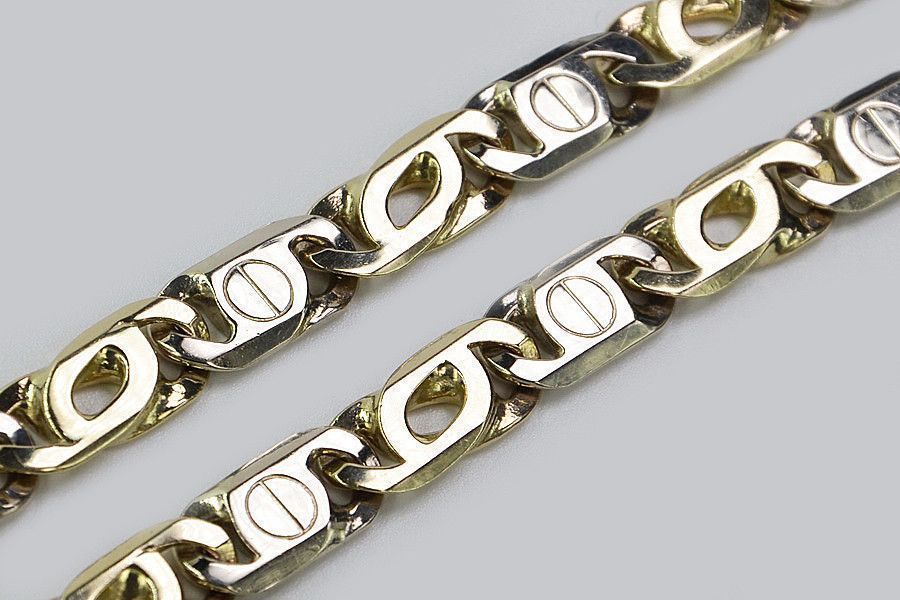 Złoty krzyżyk z łańcuszkiem z żółtego białego 14k złota ctc096yw&cc03