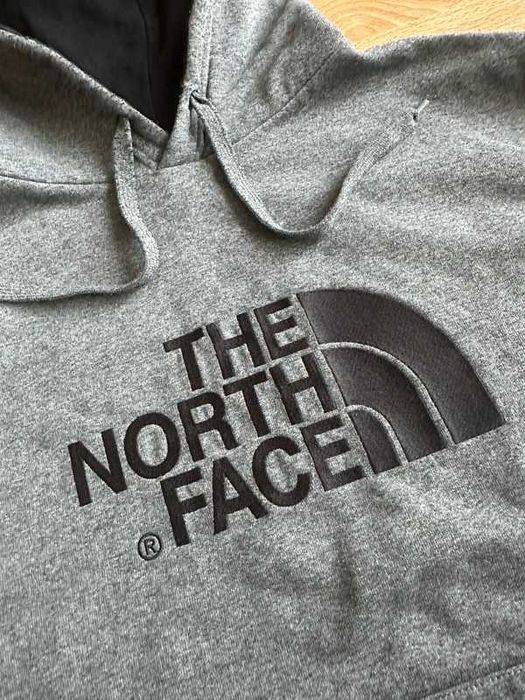 Bluza The North Face hoodie z kapturem szara Logo