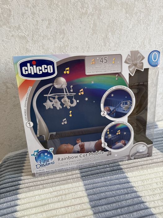 Chicco мобіль-проектор на ліжечко 3 в 1 «Веселка»