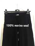 Spodnie damskie rurki dresy wełniane merino wool czarne xs s wygodne