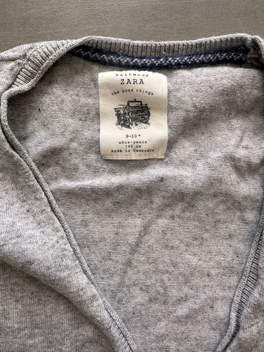 Szary sweterek chłopięcy  Zara wzrost 140 cm