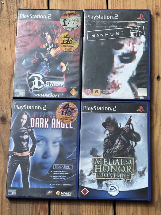 Zestaw 4 gier PlayStation 2 – kompletne pudełka