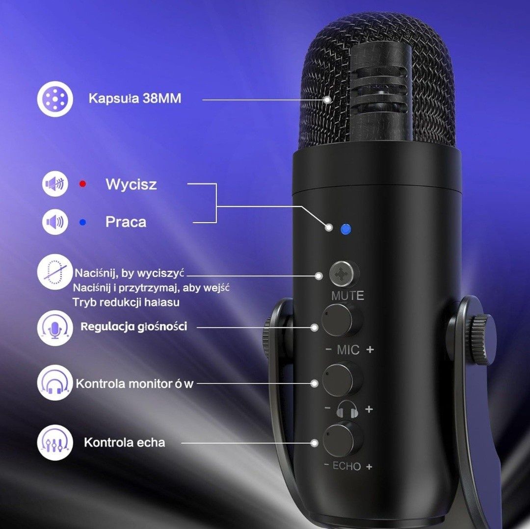 ZealSound K66 profesjonalny Mikrofon pojemnościowy