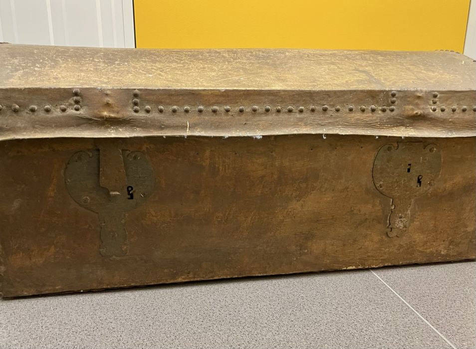 Bau/Arca forrada a pele