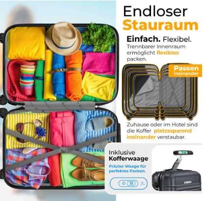 Walizki z twardą skorupą zestaw 3-częściowy KESSER