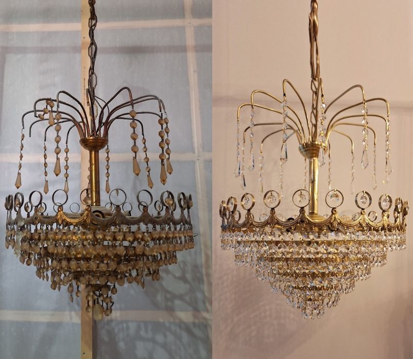 Limpeza e restauro de Lustres e candeeiros