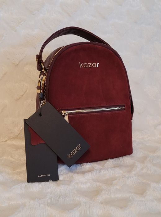 Piękny Nowy Bordowy plecak ze skóry naturalnej firmy KAZAR! Gwarancja