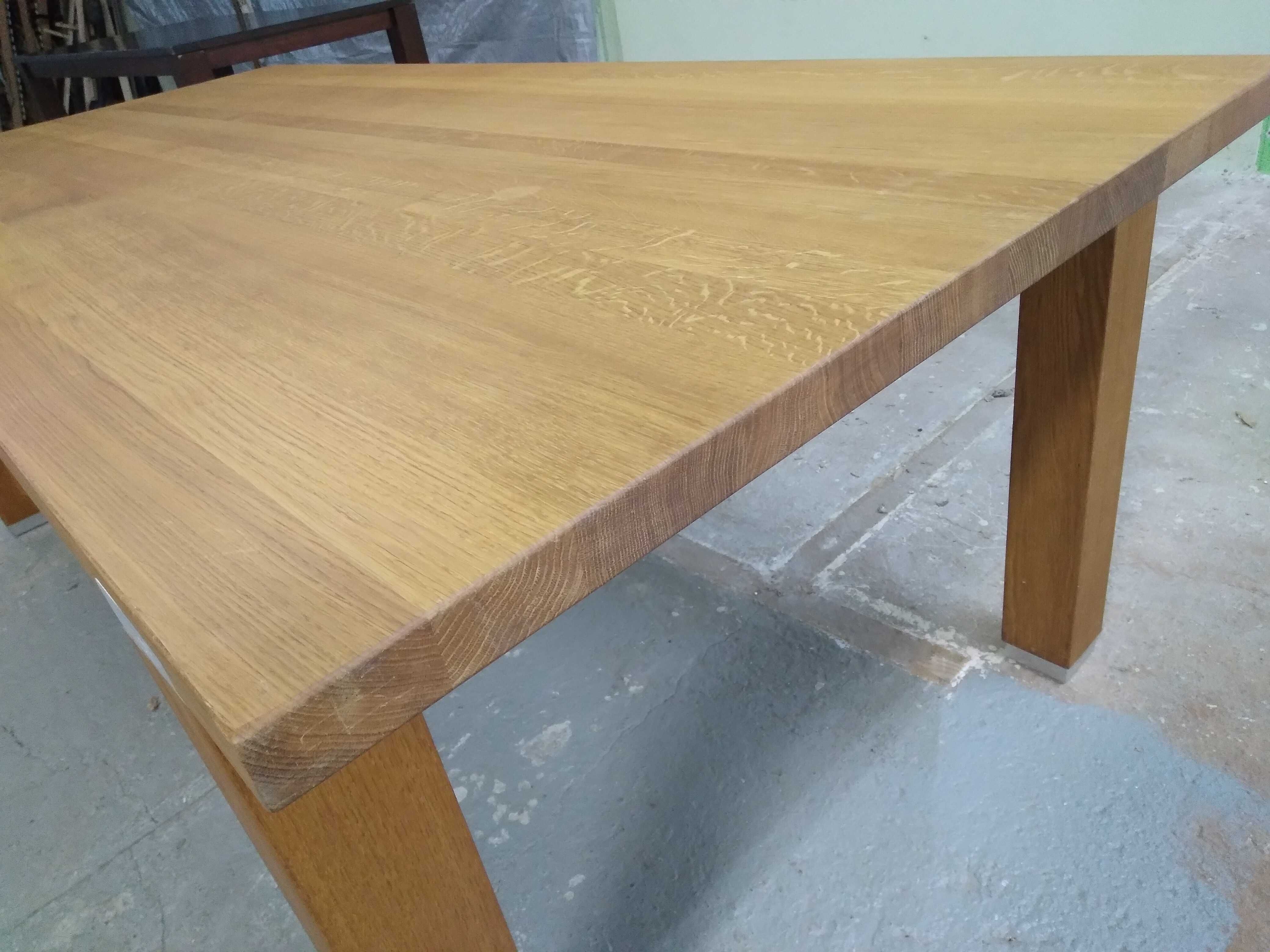 Stół drewniany dębowy lite drewno nierozkładany jasny FV DOWÓZ