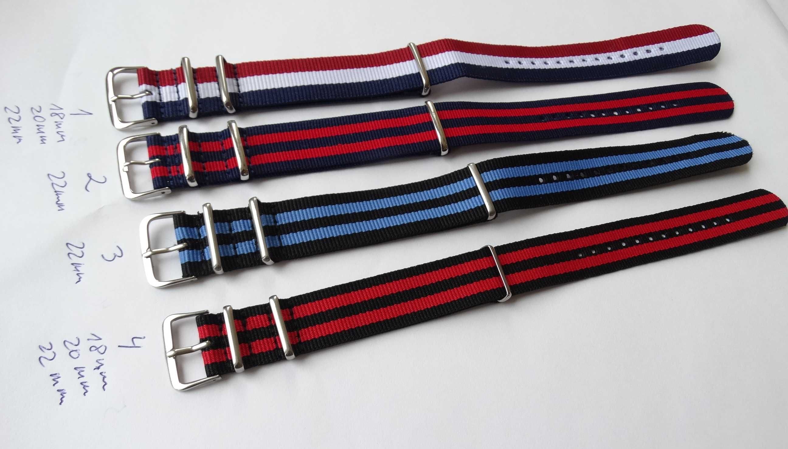 Pasek do zegarka NATO nylonowy 18mm 20mm 22mm nylon strap parciany