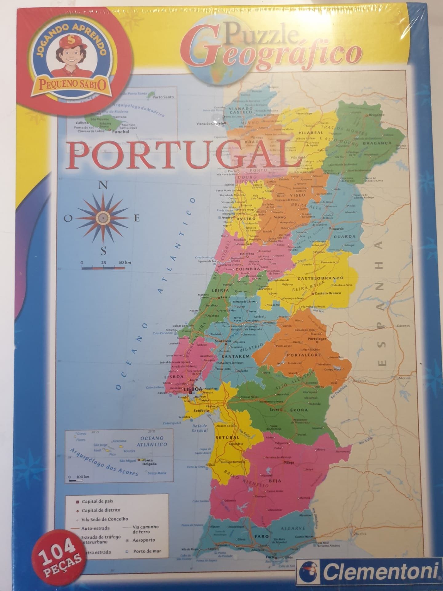Puzzle geográfico Portugal selado